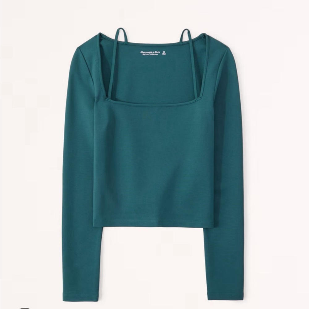 Abercrombie & Fitch Women's Long-Sleeve Strappy Ponte Top